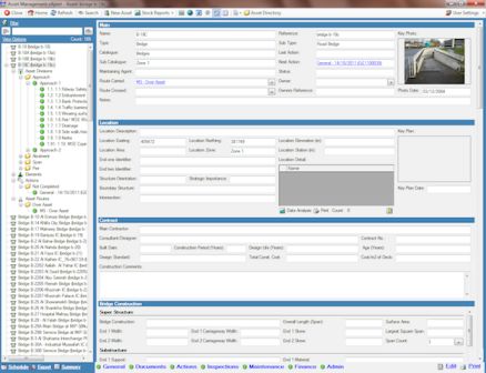 View detailed data for many different assets (bridge, street light, highway assets, ports, etc.)